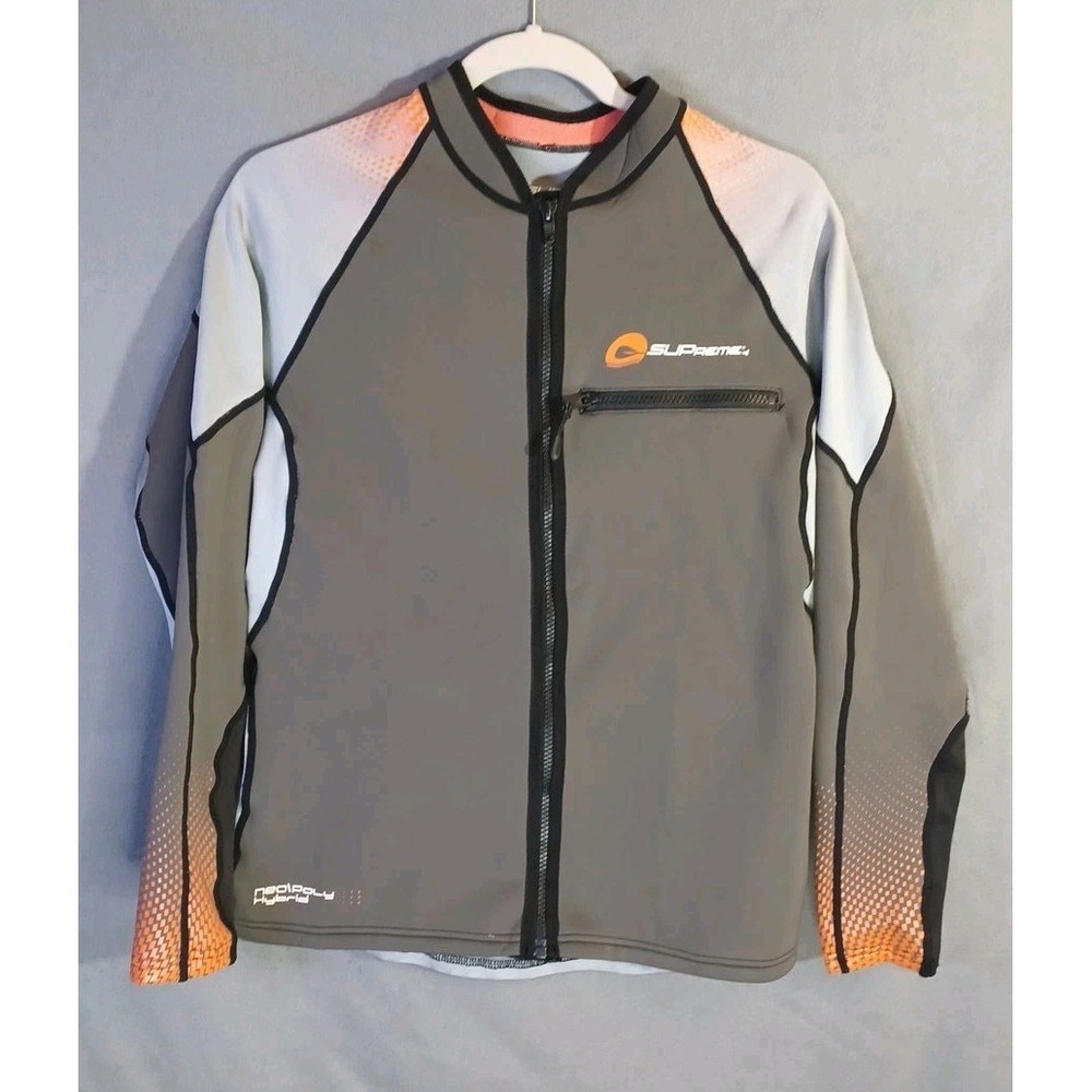 SUPreme Jacket Womens Small Grey Paddling Catch Full Zip Kayak Neoprene Wetsuit